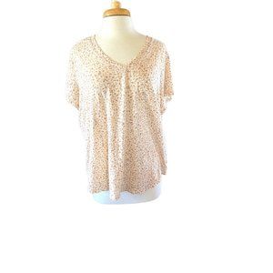 Women's XXL Old Navy Tan  Cream Leopard Print Short Sleeve Tee Shirt